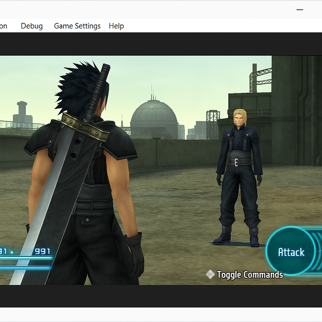 How to download PPSSPP games setup showing Crisis Core gameplay